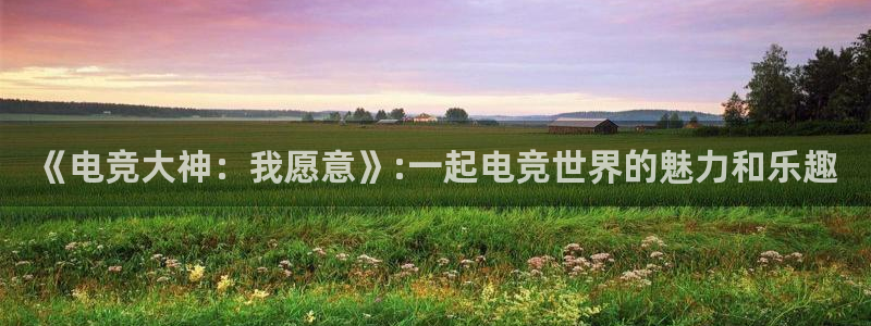 ob电竞平台：《电竞大神：我愿意》:一起电竞世界的魅力和乐趣
